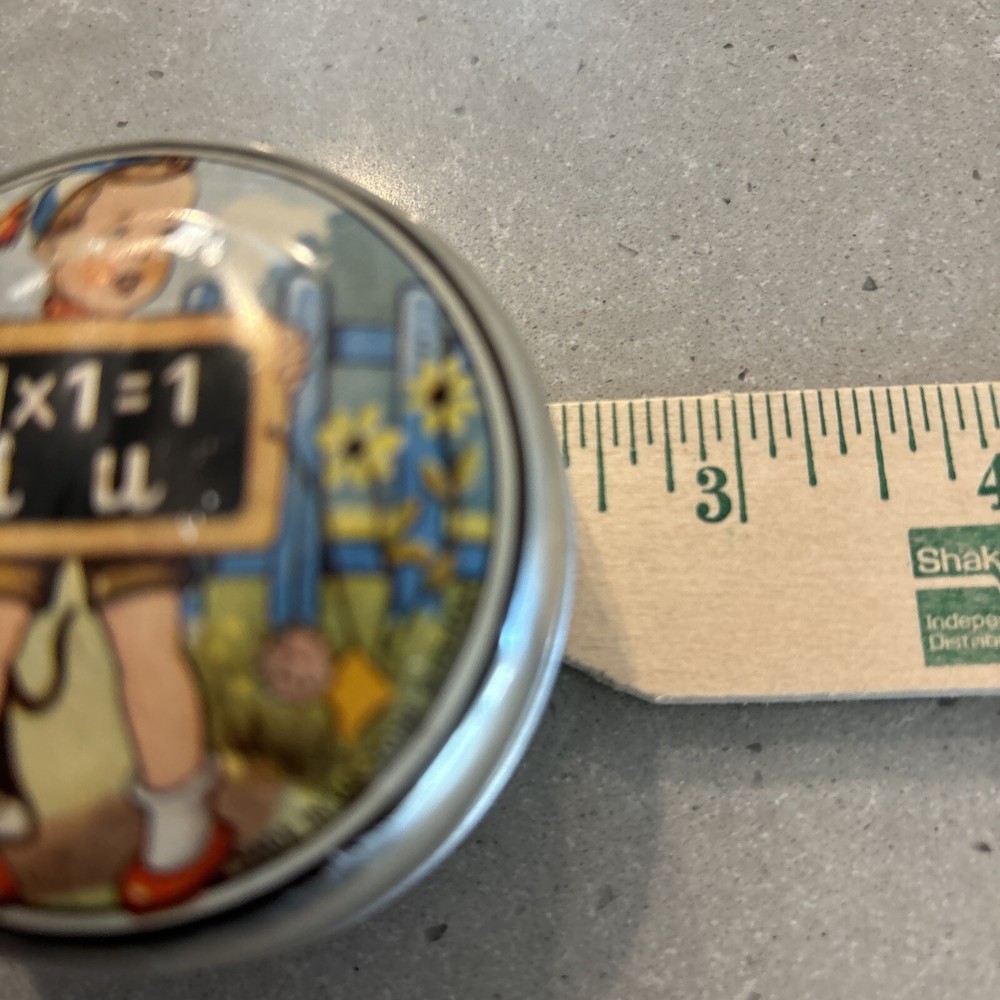 German US Zone Boy Doing Math Cat School Slate Tin