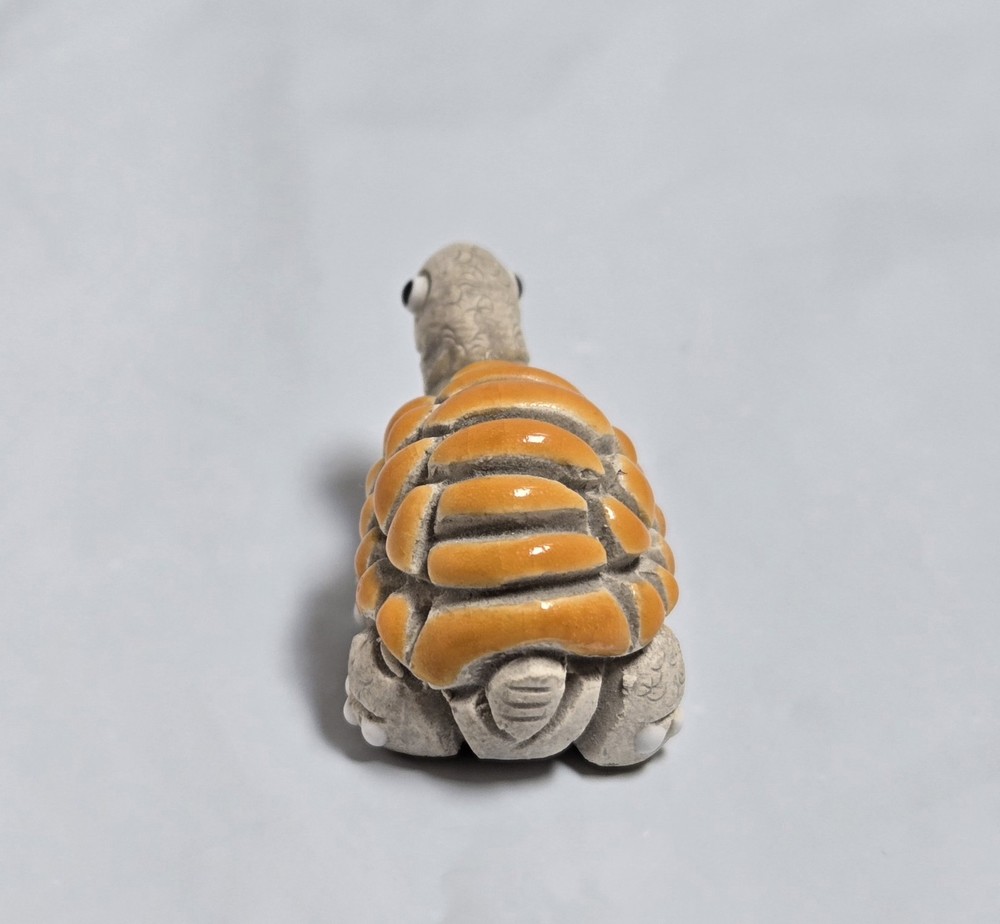 Miniature Turtle Figure with Orange Shell - Small 1-1/4" x 3/4"