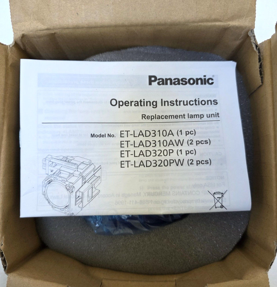 Panasonic ET-LAD310A/AC Replacement Lamp (single lamp) OPEN BOX