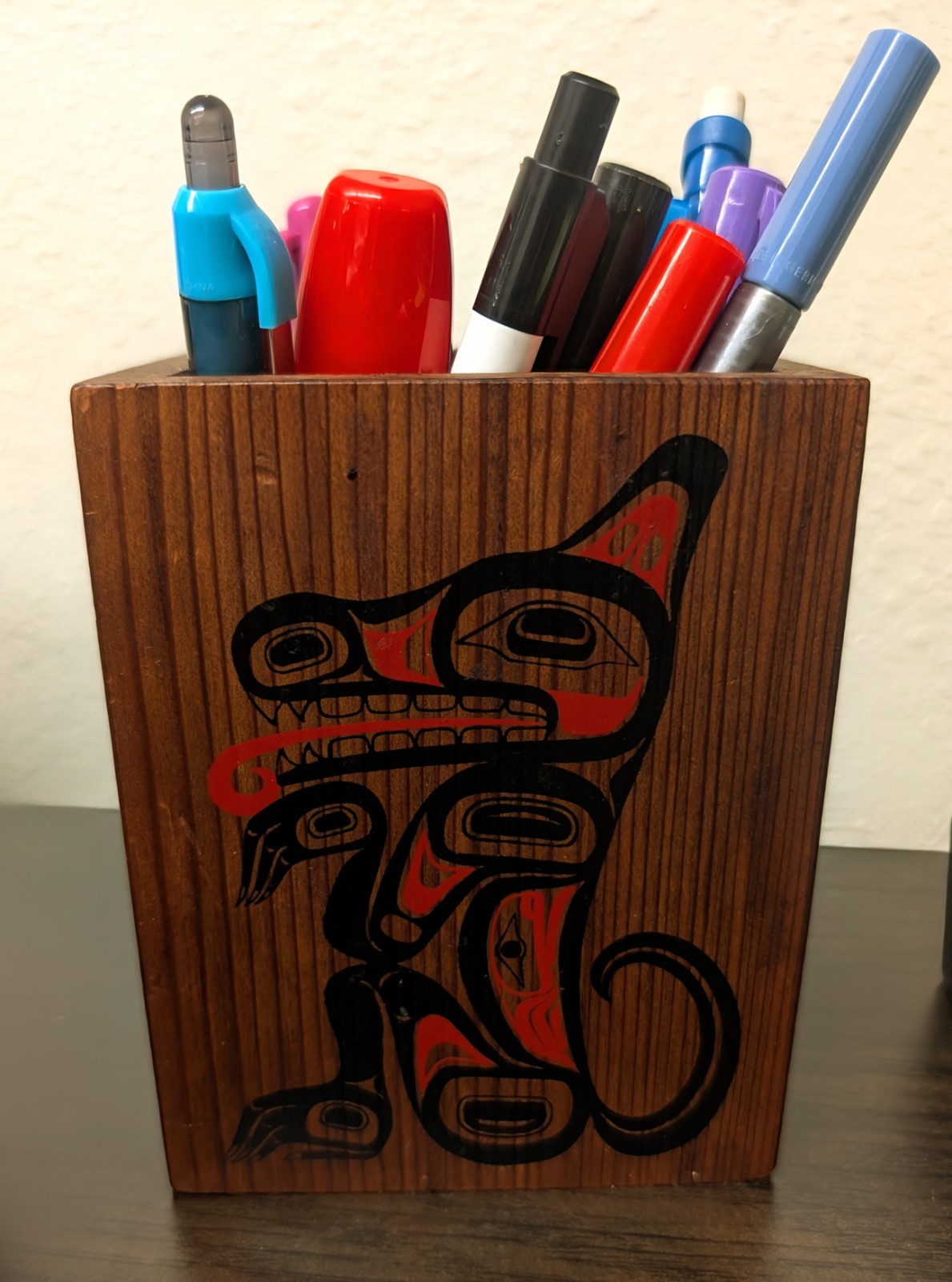 VTG 1988 Signed P DUNTHORNE UPPER SKAGIT RAVEN Northwest Cedar Wood Box.