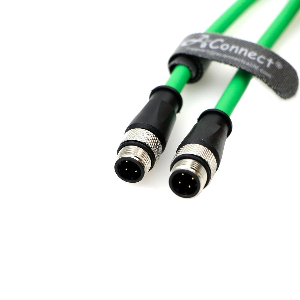 Aconnect Shielded Flexible Ethernet Camera Cable M12 4Pin D-Code Male Cat5e 2M