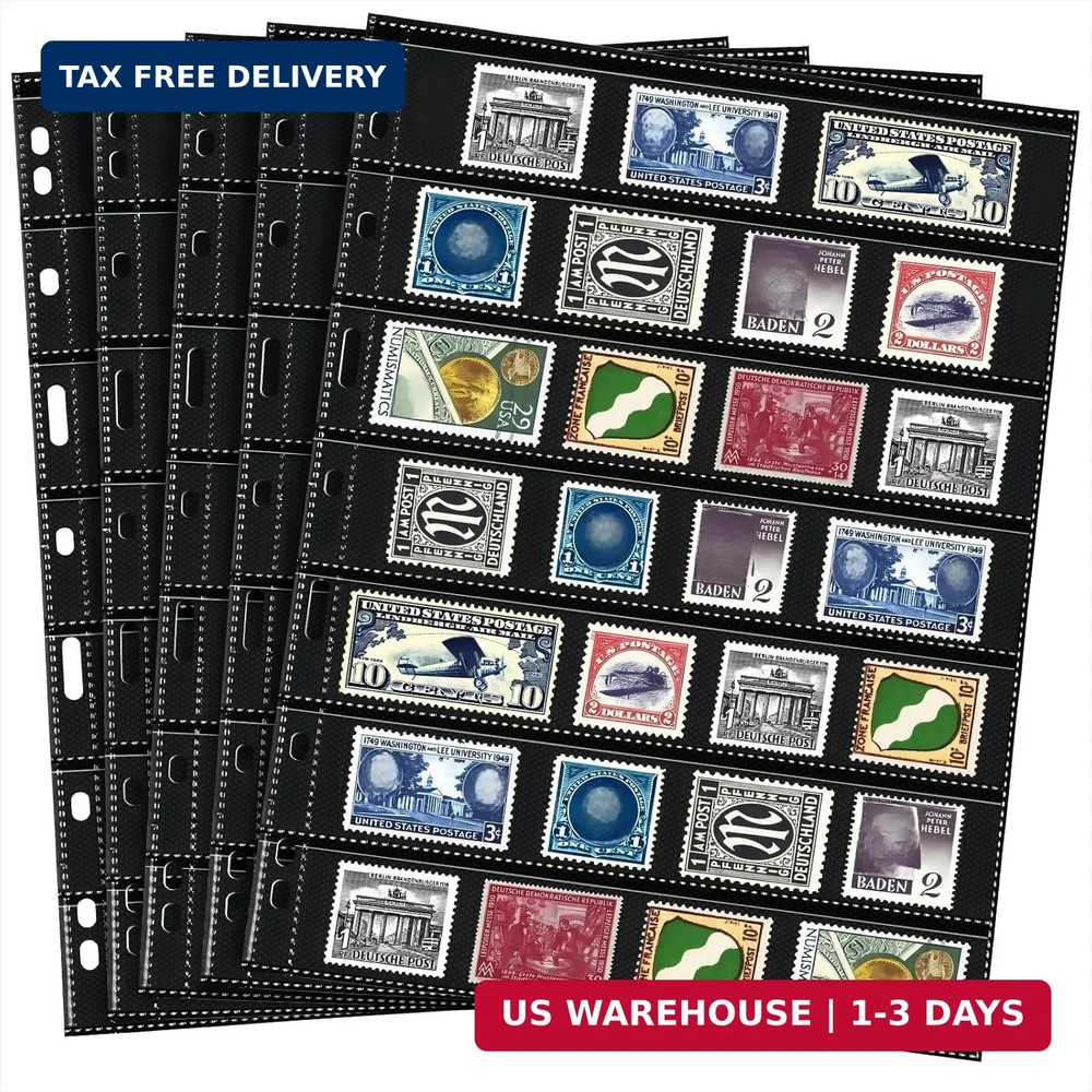 Cindeer 20 Sheets Stamp Pages Collector Album Binder Standard 9 Hole Binder Slee