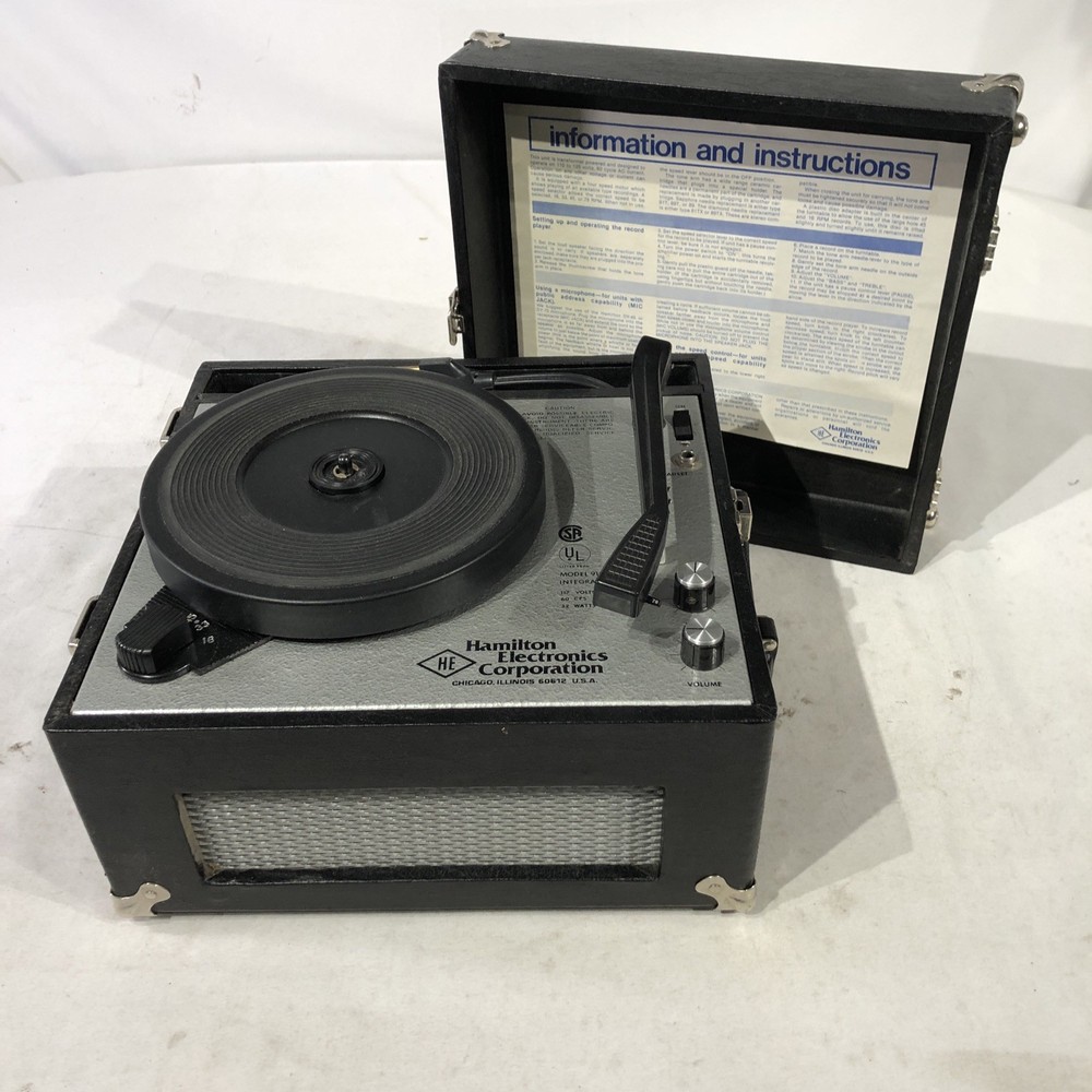 Hamilton Electronics Corp.  Vintage Record Player Model 910- Works