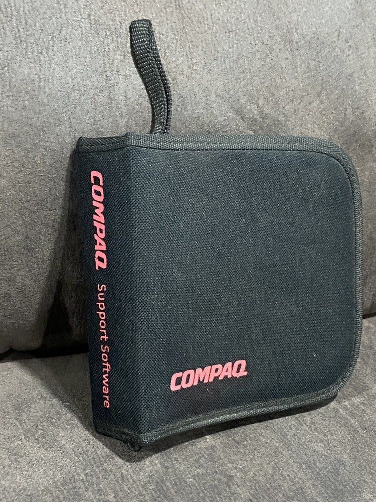 Vintage Compaq Support Software CD Disk Storage Zippered Case