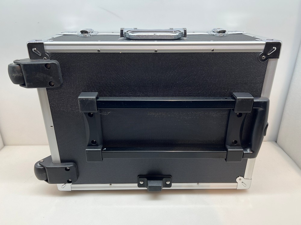 Black Flight Case with Wheels and Telescoping Handle Free Shipping