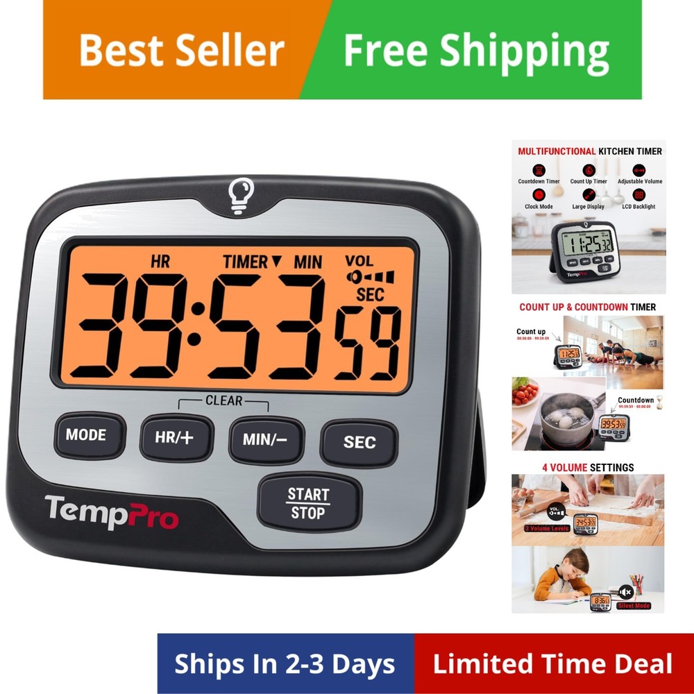 TM01 Kitchen Timers for Cooking with Count Up Countdown Timer, Digital Timer ...