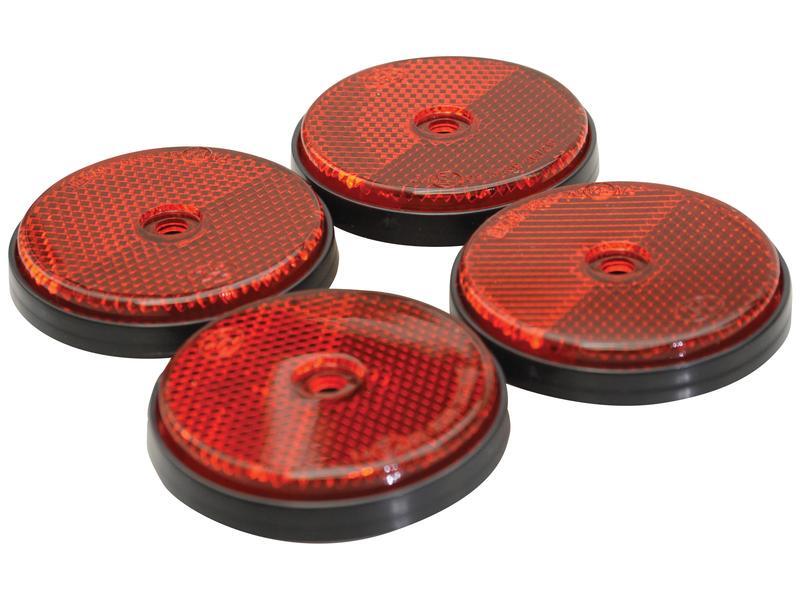 Round Reflector 61mm Red Snap Pack - 4 Pieces for Various Uses