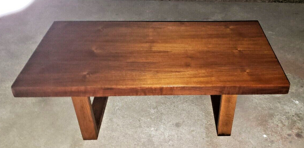 Mid-Century Modern Long Rectangular Walnut Coffee Table Vintage