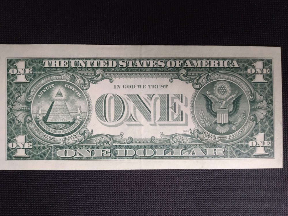 1969D One Dollar Error Note- Dramatic Misaligned Misprint, Crisp and Clean