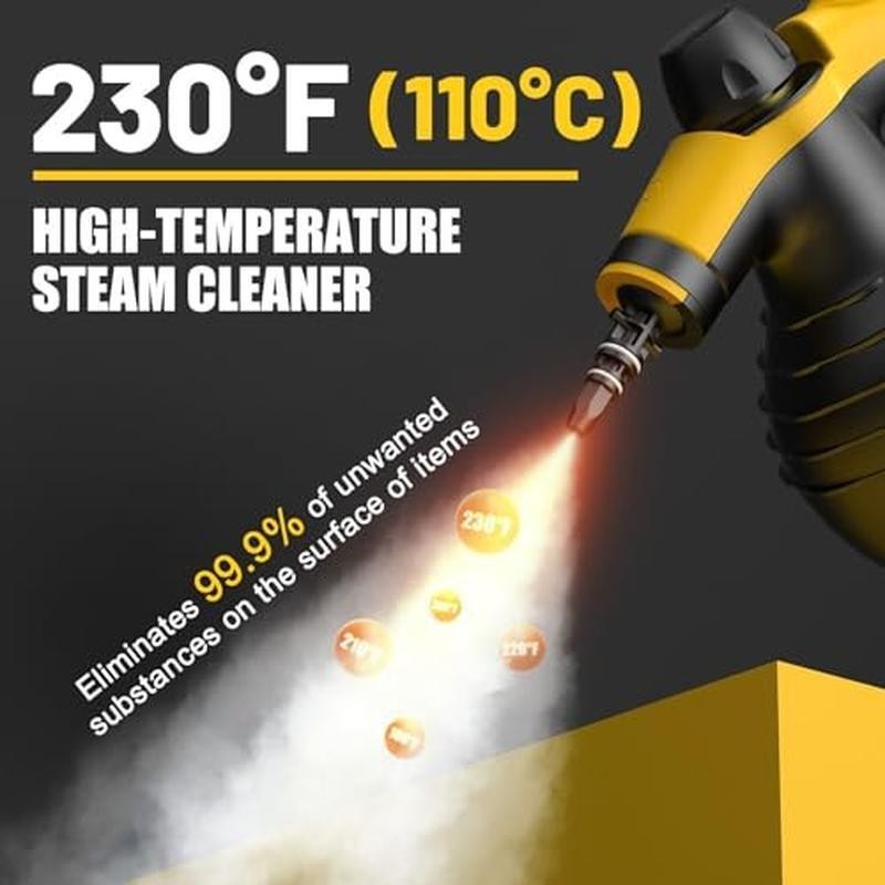 Multi-Purpose Pressurized Handheld Steam Cleaner 10pcs Accessories & Safety Lock