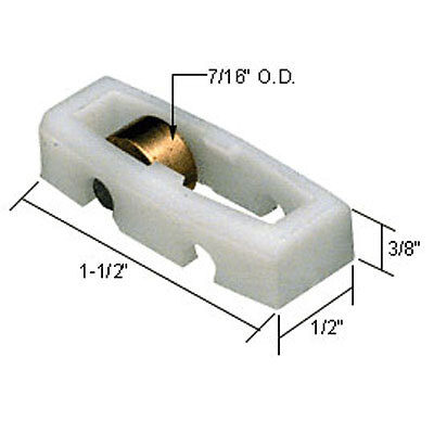 Roller Assembly (Flat) - Sliding Windows, Nylon / Brass