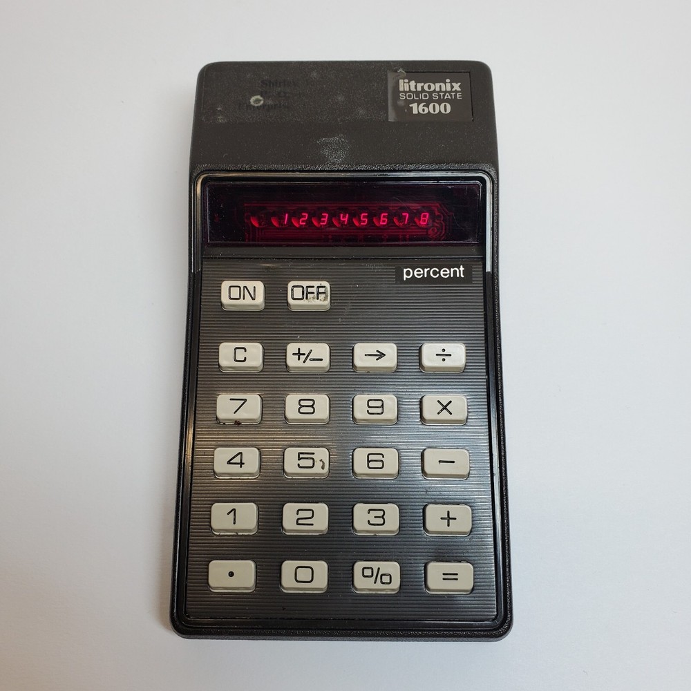 Vintage Litronix Solid State 1600 Percent Calculator Tested