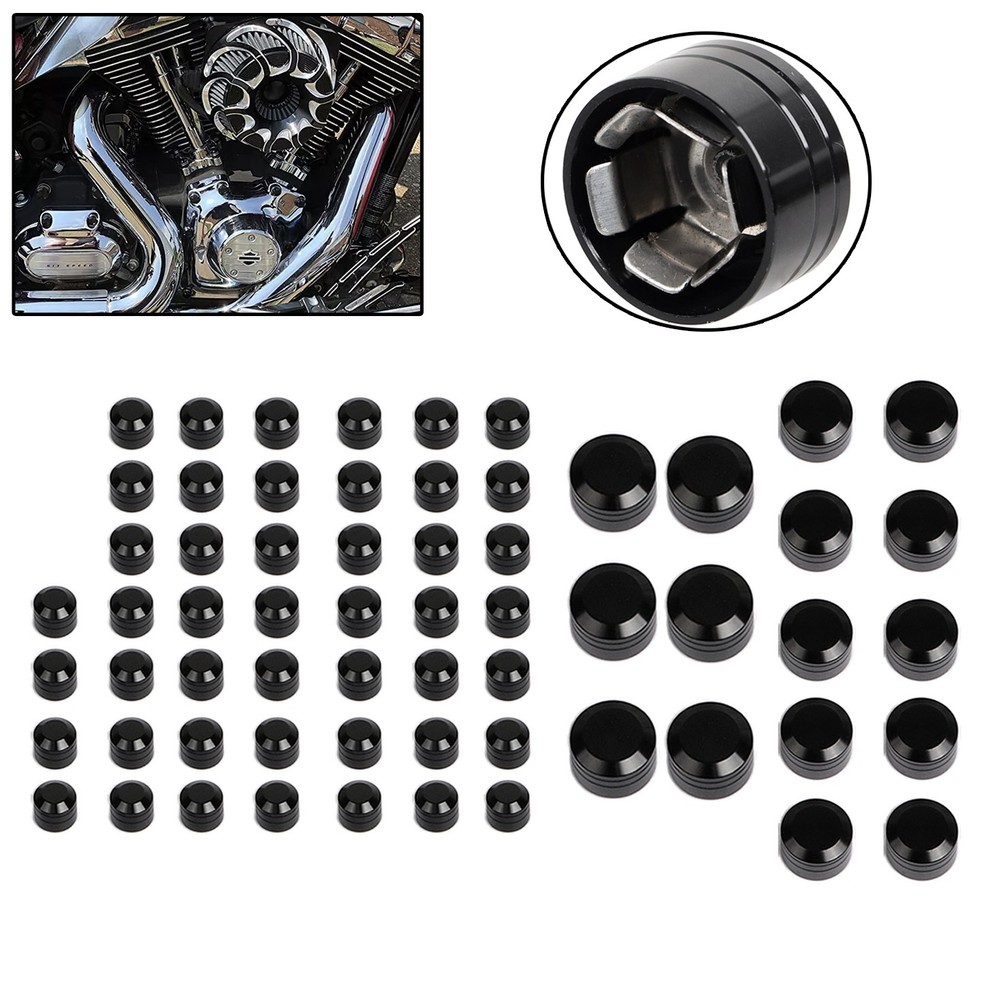 62X Engine Bolt Topper Cover Caps For Harley Road Electra Glide Heritage Classic