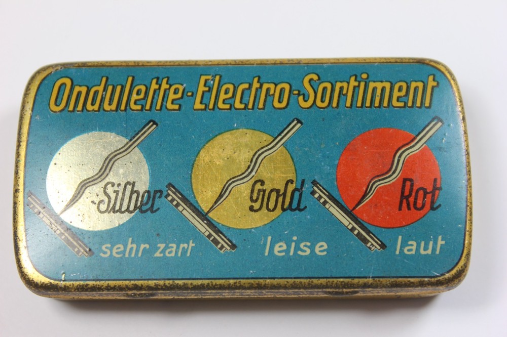 Antique Ondulette Electro Sortiment Phonograph Needles TIN - Made in Germany