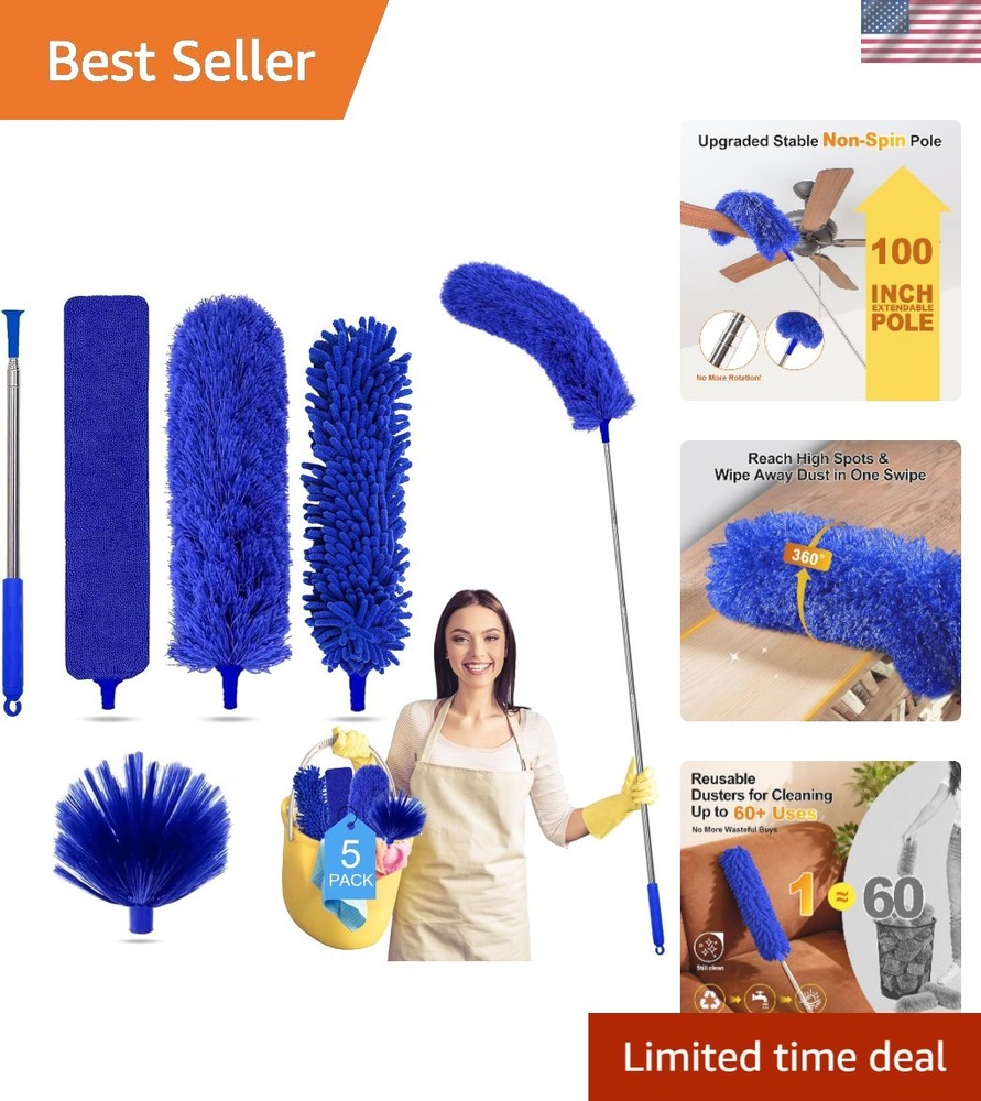 Multi-Functional 5-in-1 Duster Kit with Anti-Scratch Tips for Safe Cleaning