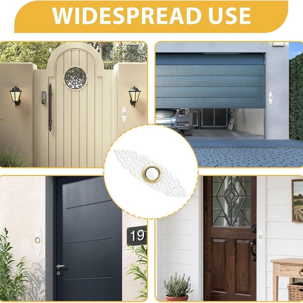 White Wired Doorbell Button Replacement with Reinforced Internal Components