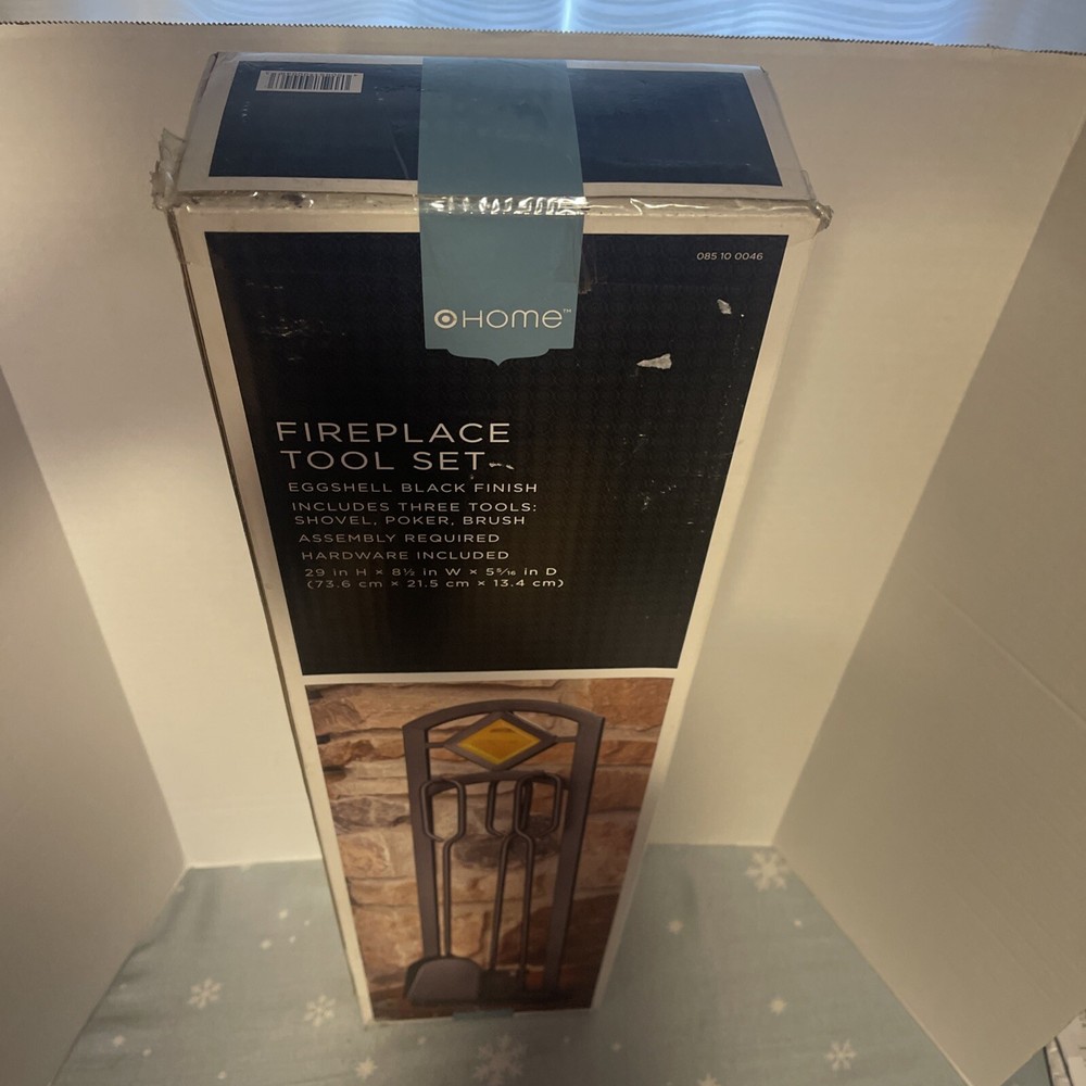 Fireplace Tool Set ,Eggshell Black Finish,includes Three Tools:shovel poker brus