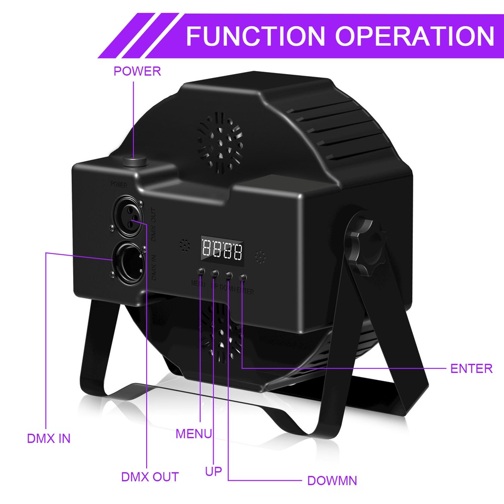 4Pcs 36W UV Black 36 LEDs Par Light Stage DJ Lighting with Remote Controller