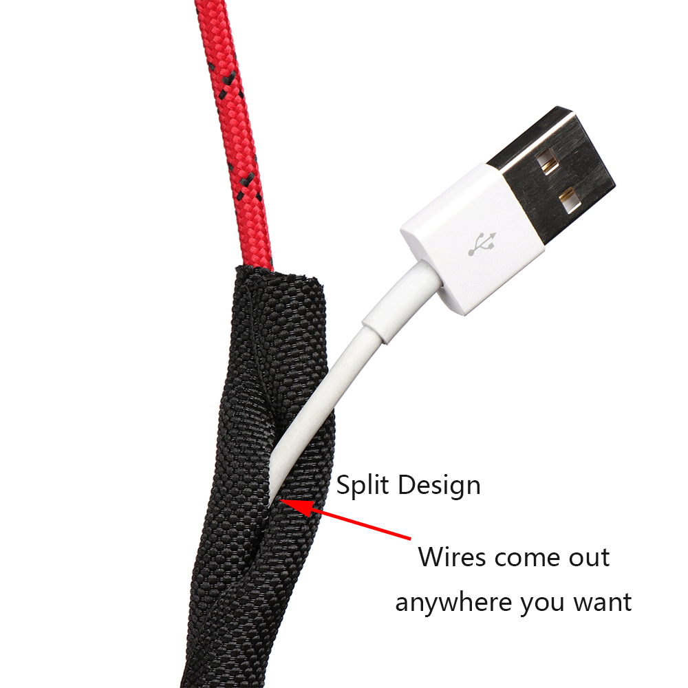 Braided Wire Loom Cord Protector Cable Management Auto Wiring Sleeve Sheathing