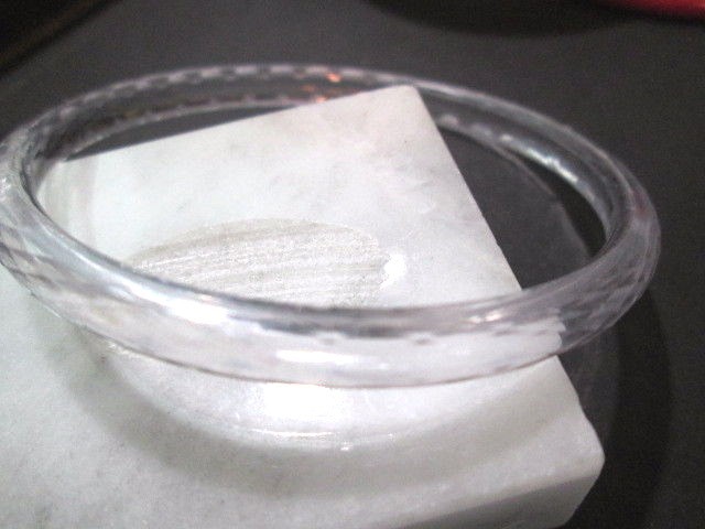 THIN PLASTIC CLEAR BANGLE BRACELET MULTIFACETED CUT PLASTIC WEAR ALONE OR STACK