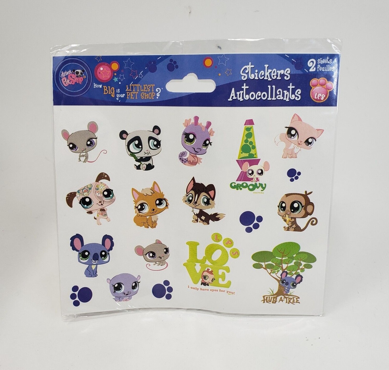 LITTLEST PET SHOP LPS 2010 HASBRO STICKERS 2 SHEETS NEW SEALED STICKER XPRESS