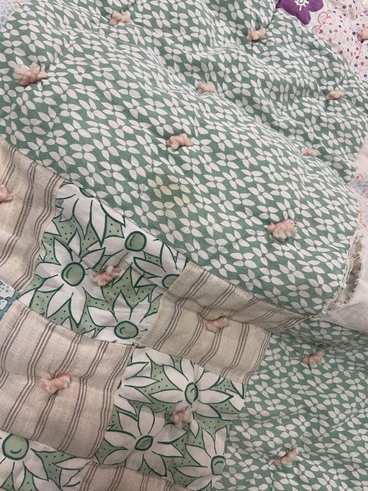 Vintage Round Circle Playmat Ninepatch Quilt