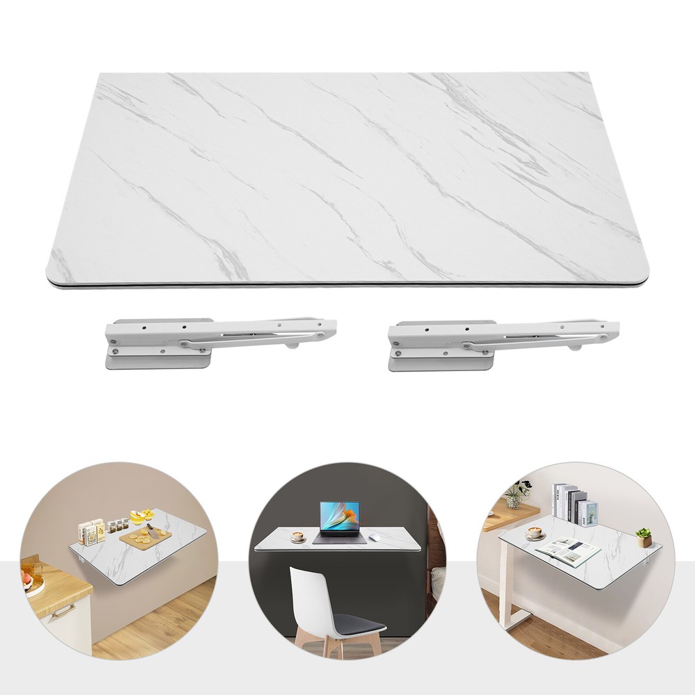 Folding Computer Desk Home Office Study Wall Mount Laptop Table Space Saving