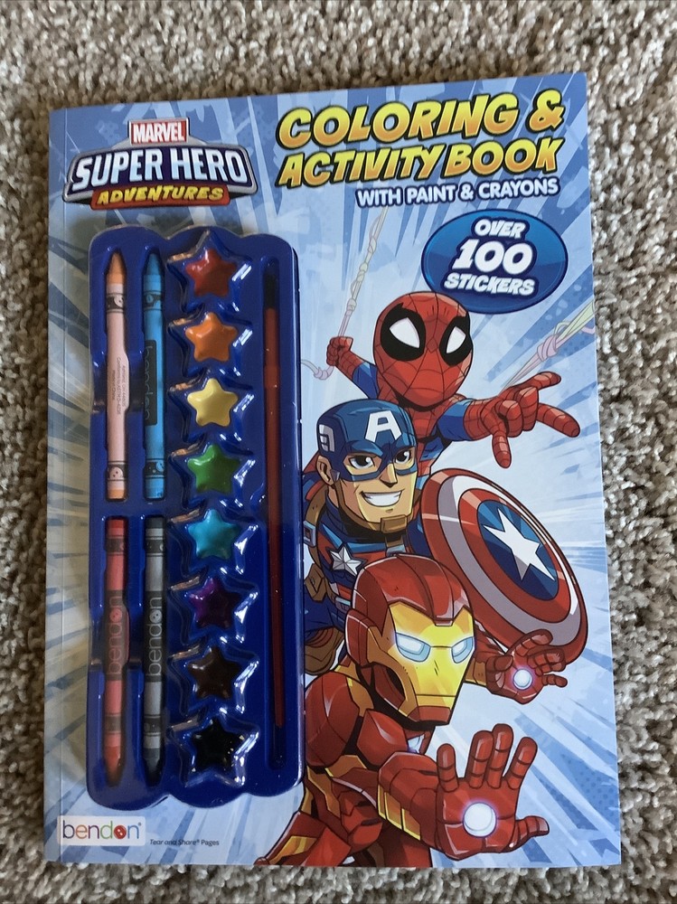 NEW! Marvel Superhero Adventures Coloring & Activity with Paint & Crayons Book