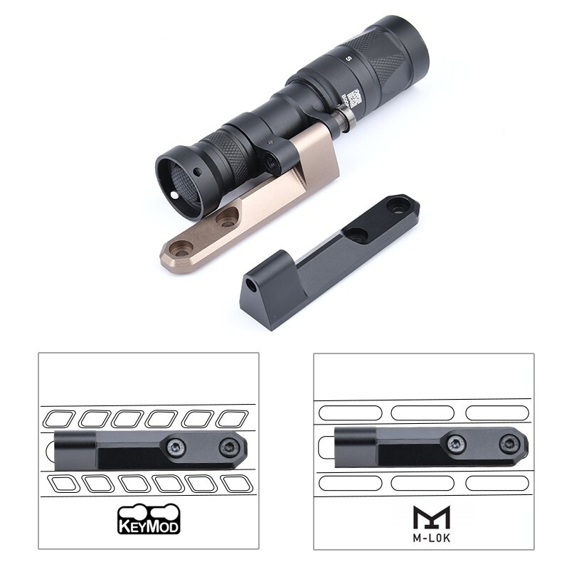 WADSN M340 M640 Flashlight Mount Base For MLOK KEYMOD Rail