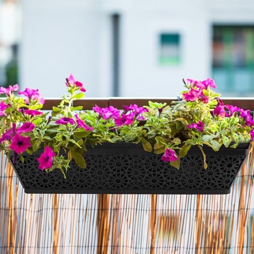 Pcs 30 Inch Fabric Plant Window Box Liners-Rectangular Non-Woven 4 30in-black