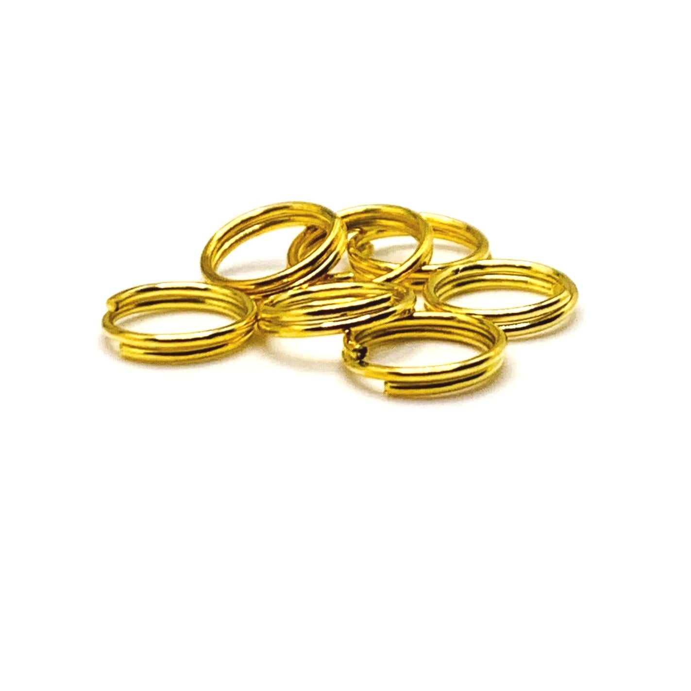 8mm, 21g, Gold Split Double Jump Rings - US Seller