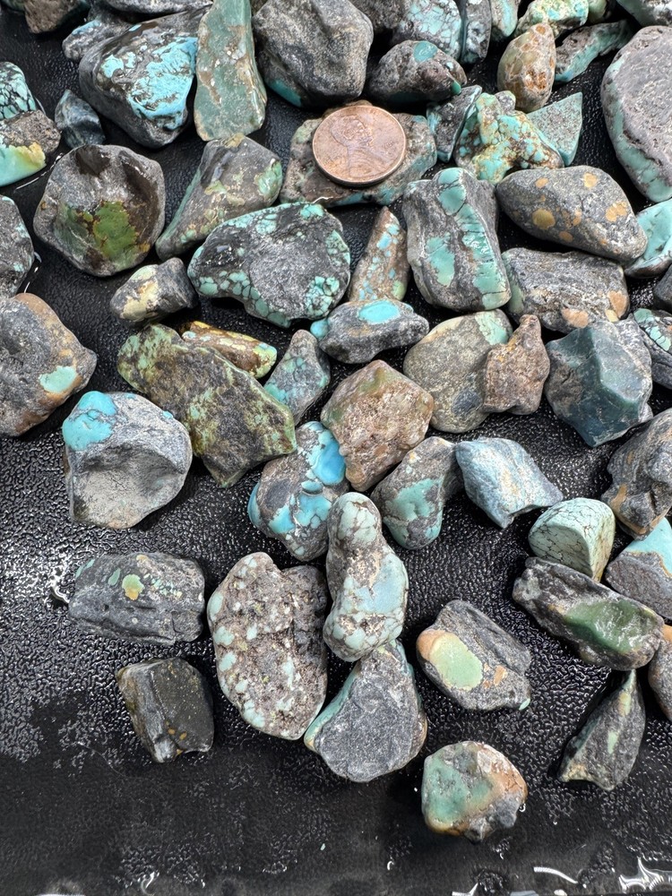 One Pound stabilized Turquoise small nuggets assorted mine free shipping