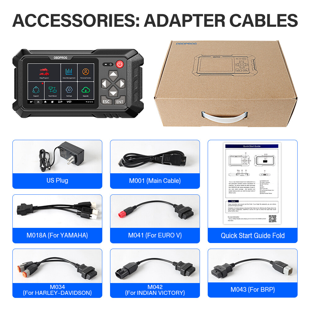 OBDPROG MOTO100 Motorcycle Diagnostic Reset Scanner E-CU Coding Scan Tool