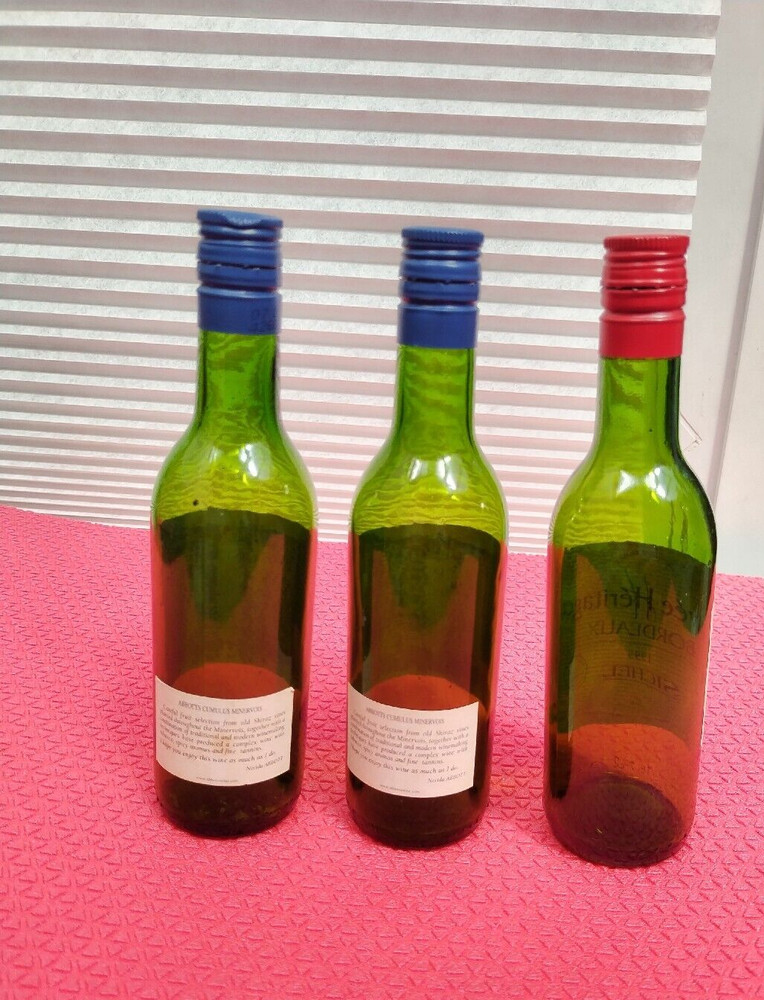 Vintage Small 187ml Wine 3 Empty Bottle - Collectable