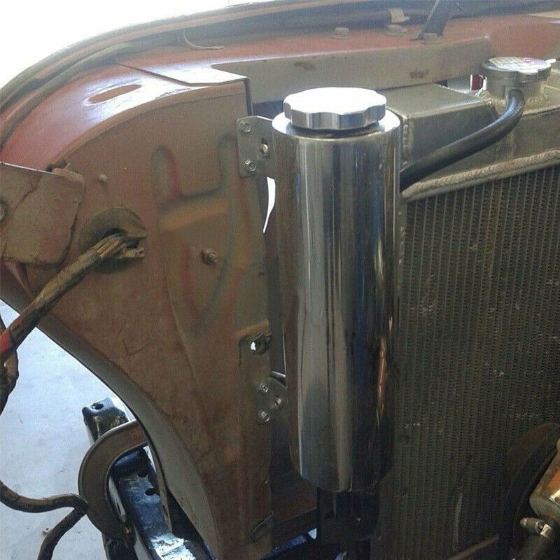 3" X 10" 32OZ Polished Stainless Steel Radiator Coolant Overflow Catch Tank Can