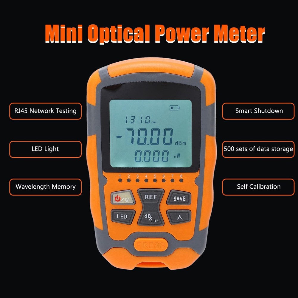 Optical Fiber Cable Tester Multimeter Tool with LED Light Optical Power Meter