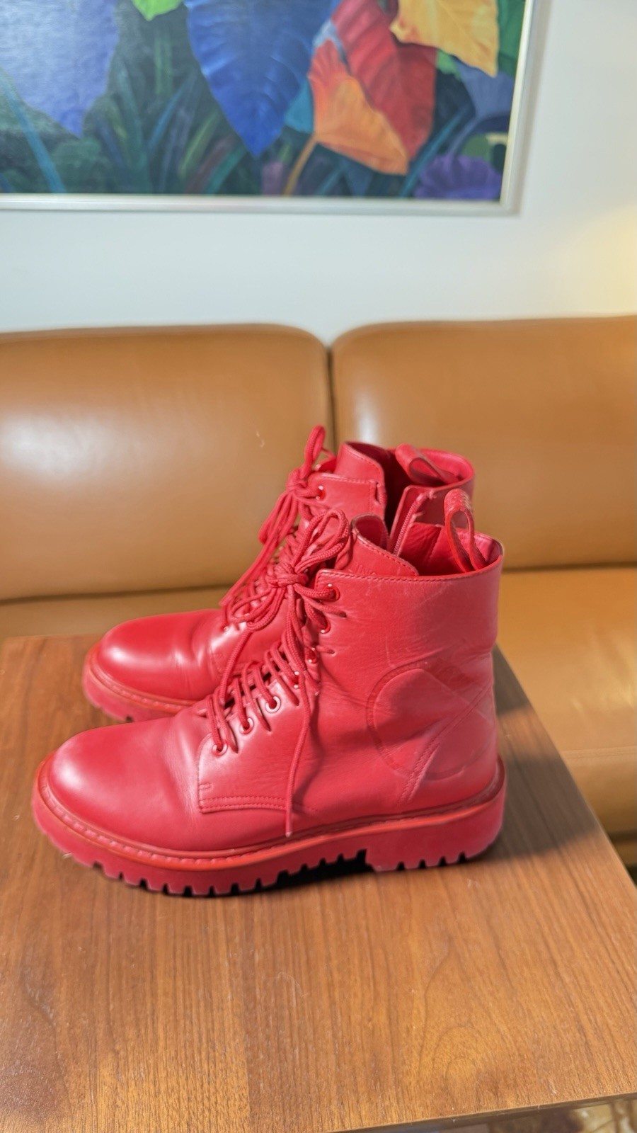 Red Valentino Women's Combat Boots EU 38.5 Pre-Owned Good Condition