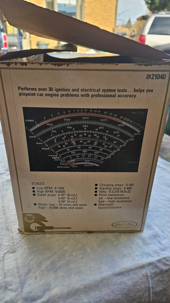 Vintage Sears Craftsman Solid State Electronic Engine Analyzer Model 161.210400