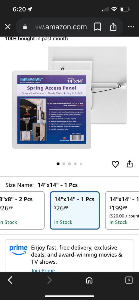 2 Morvat 14x14 Spring Access Panel for Drywall
