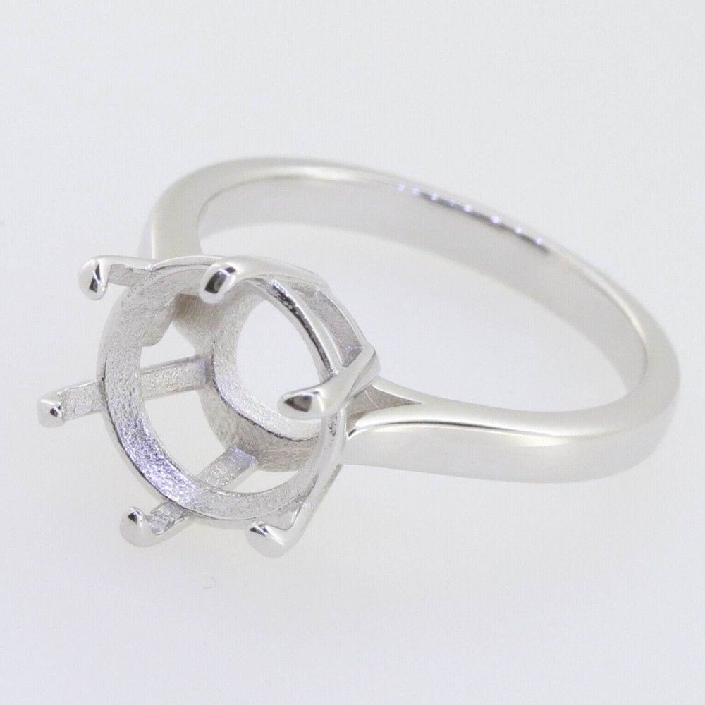 Sterling Silver Semi Mount Ring Setting Round RD 11mm