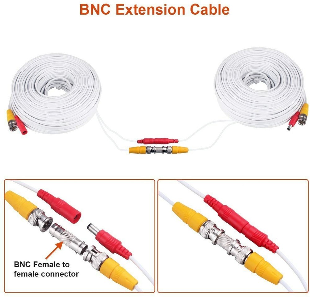 CCTV Cable Plug & Play Security Camera Wire BNC Power Video Audio 10FT - 100FT