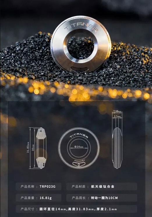Titanium Alloy Ring Disc Ruler Measurement Drawing Ruler Portable Ring Ruler