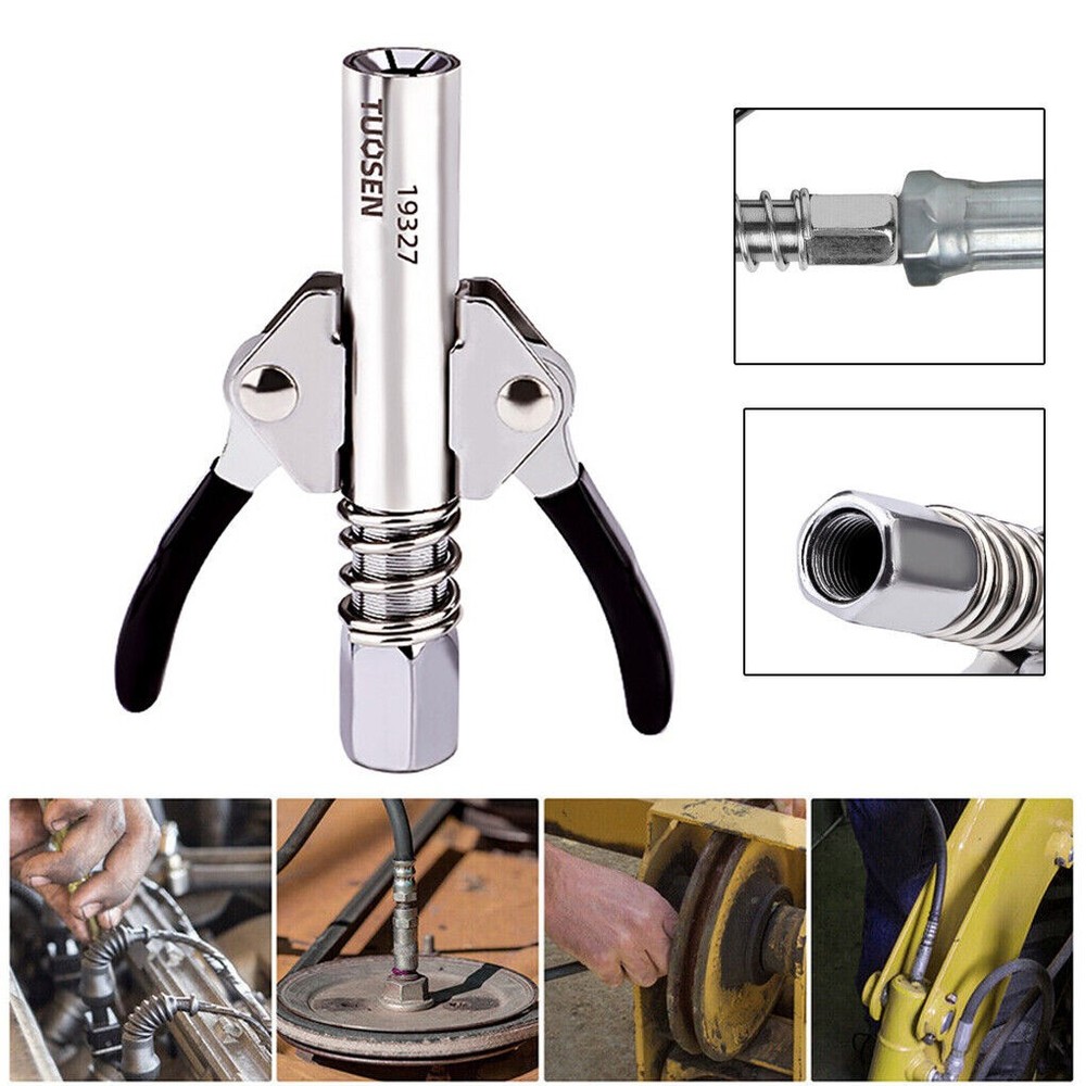 1 Pack Grease Gun Coupler High-Pressure Quick Release Lock Oil Injection Nozzle