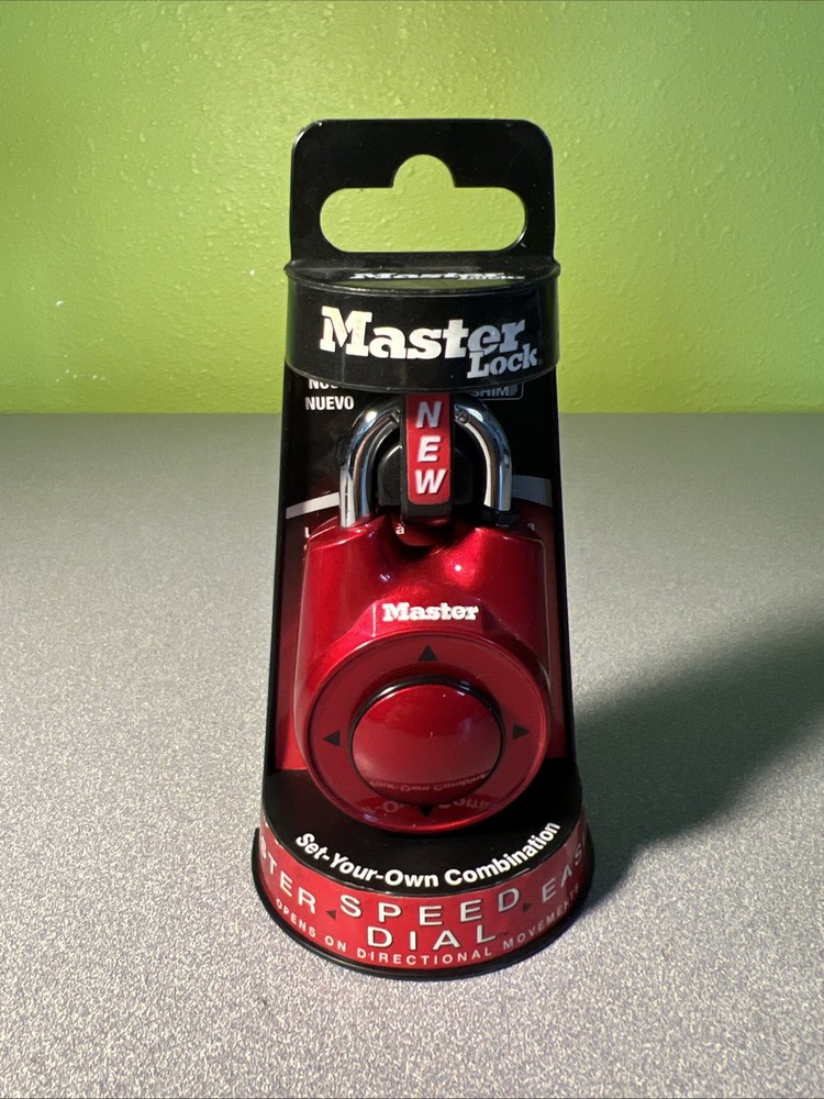 Master Lock Speed Dial Resettable Combination 1500iD Directional Movement Red