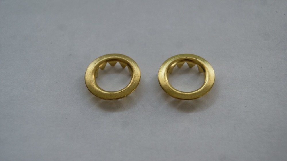 TWO SOLID BRASS GROMMETS 3/4 NEW CLOCK PARTS