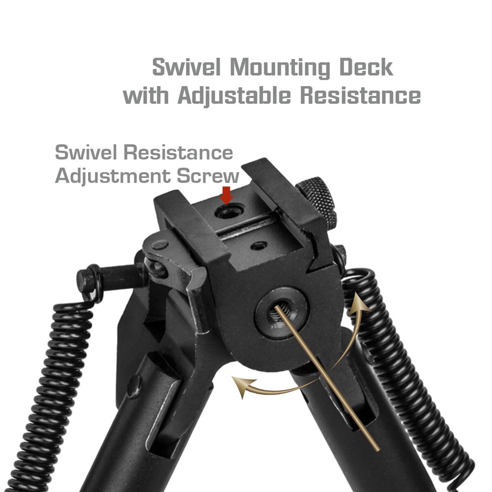 Lion Gears Tactical Foldable Bipod with Spring Lock Height Between 7.3"-9"
