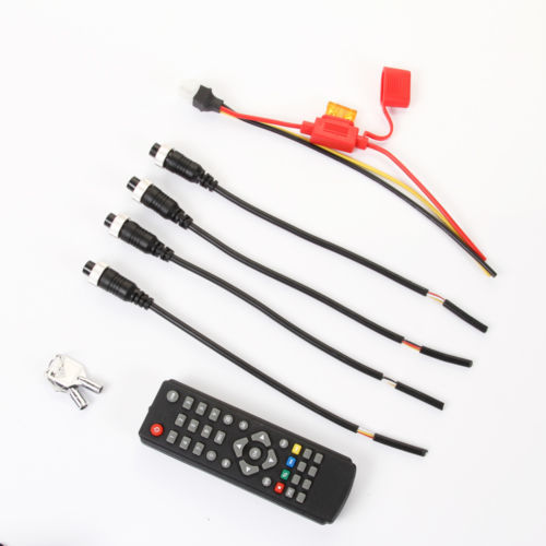 4CH Car Mobile DVR Recorder +4 IR Light Vision Camera + Cable +7" LCD Screen Set