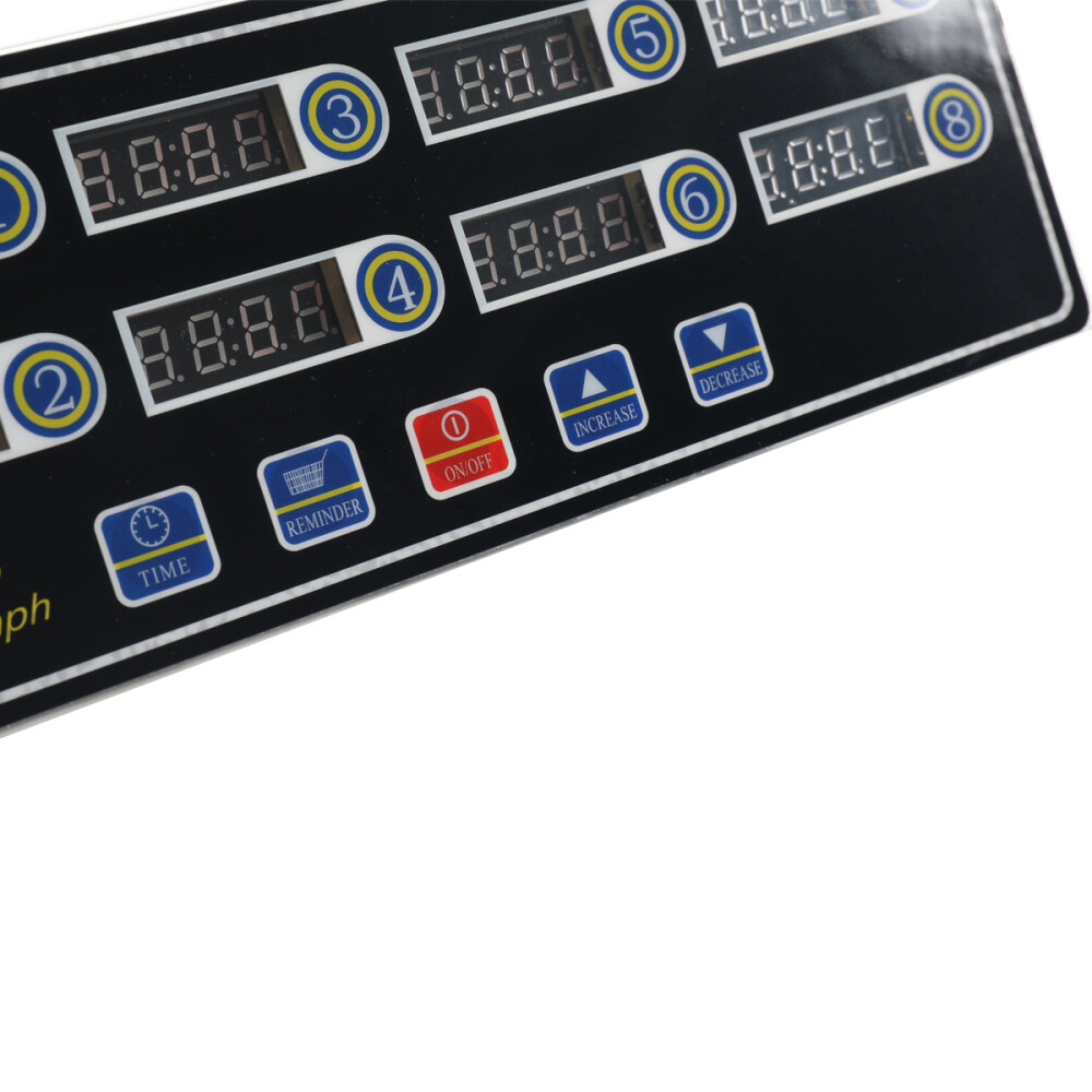 Commercial 8 Channels Digital Kitchen Timer; Stainless Steel Calculagraph Timer