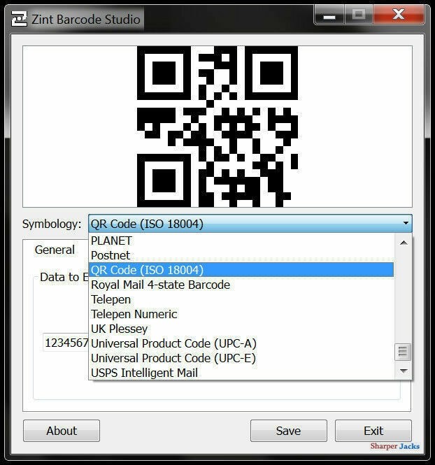 Zint Barcode Generator - UPC QR Code Creator Software - 50+ Formats - Windows CD