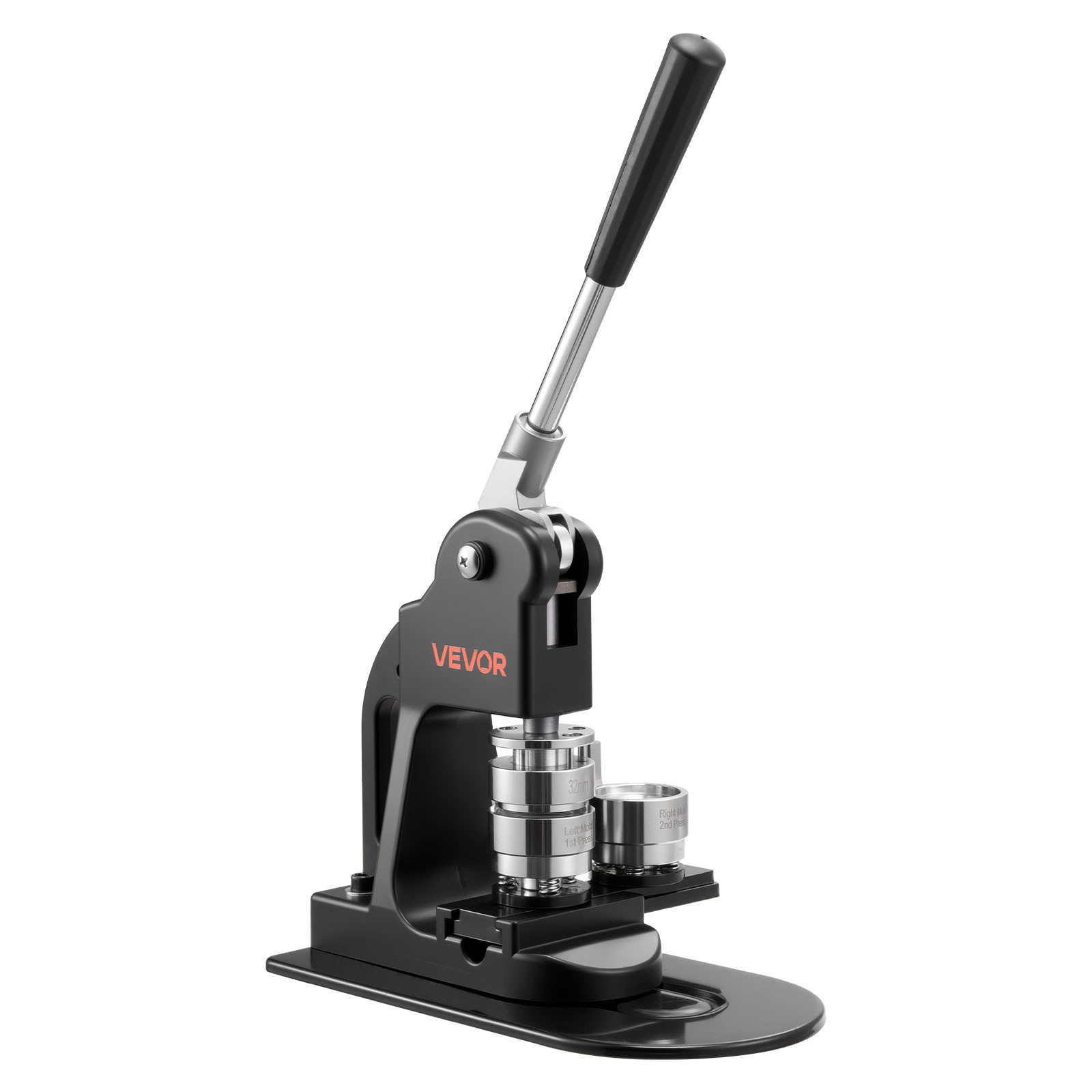 VEVOR Button Maker Machine Pin Maker Machine 1.25 in 500pcs Button Parts Black